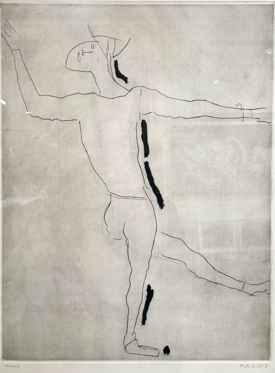 Marino Marini, "Gioco II" 1973, acquaforte, firmato
