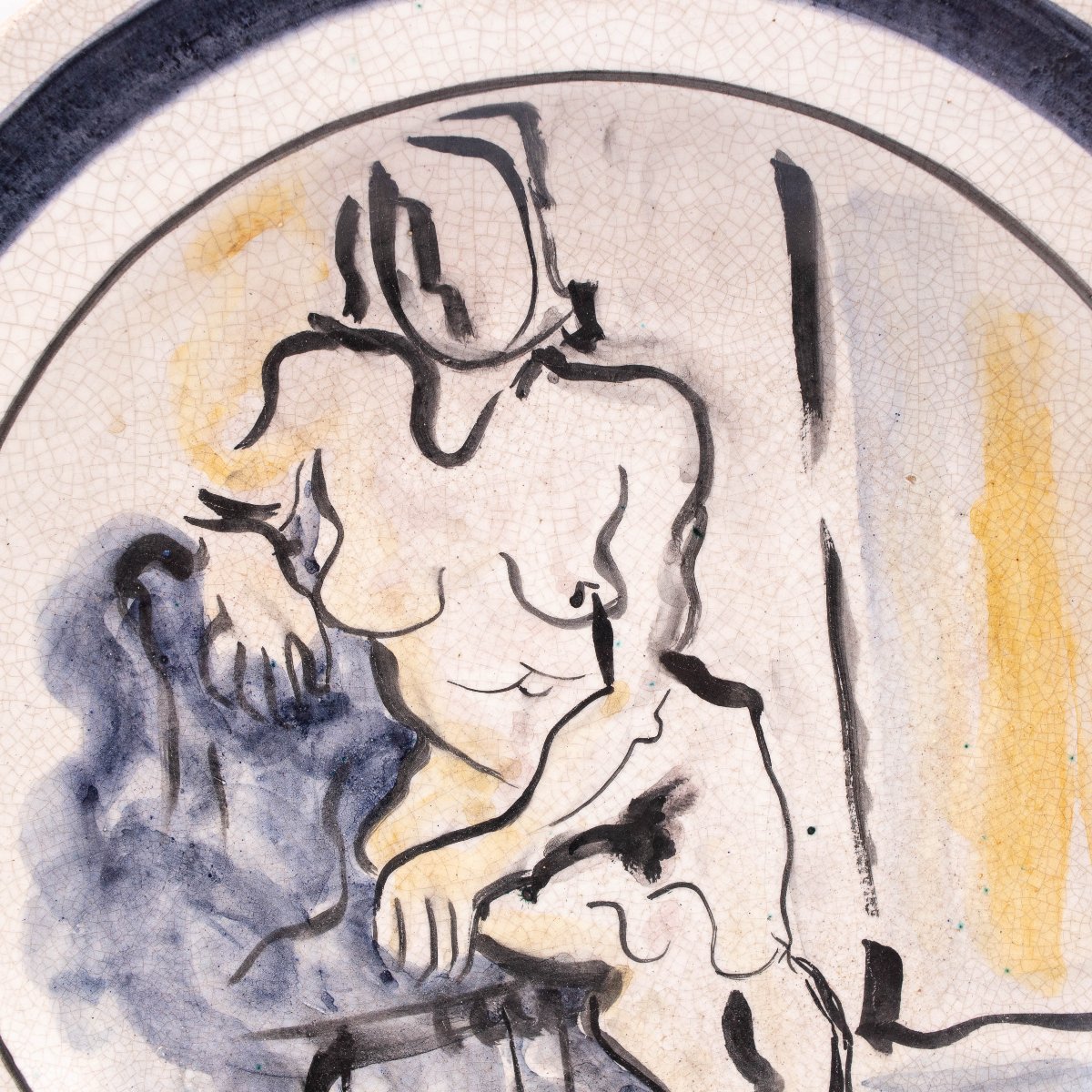 Domenico Cantatore, Piatto in ceramica, "Nudo femminile", 29/50, firmato-photo-7