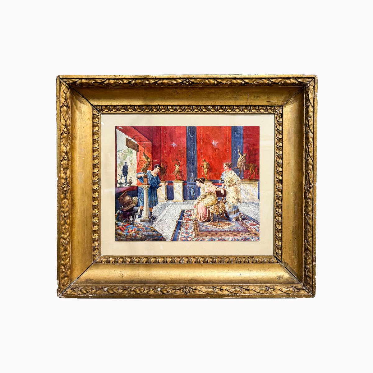 Ettore Forti, "Giovane Antiquario", acquerello su carta, firmato, Fine '800 Primi '900-photo-2