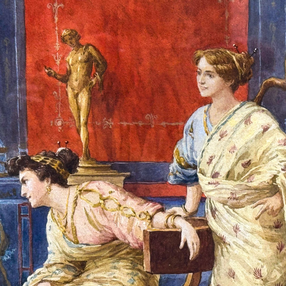 Ettore Forti, "Giovane Antiquario", acquerello su carta, firmato, Fine '800 Primi '900-photo-4