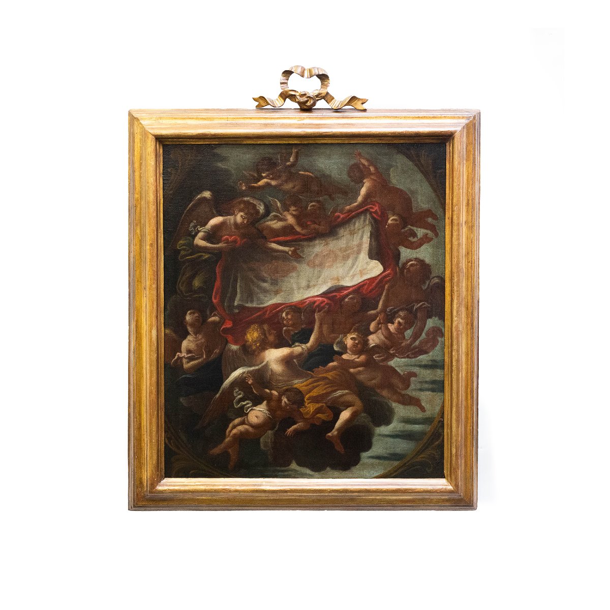 "Gloria d’Angeli con il Velo Sacro", olio su tela, Epoca '600-photo-4