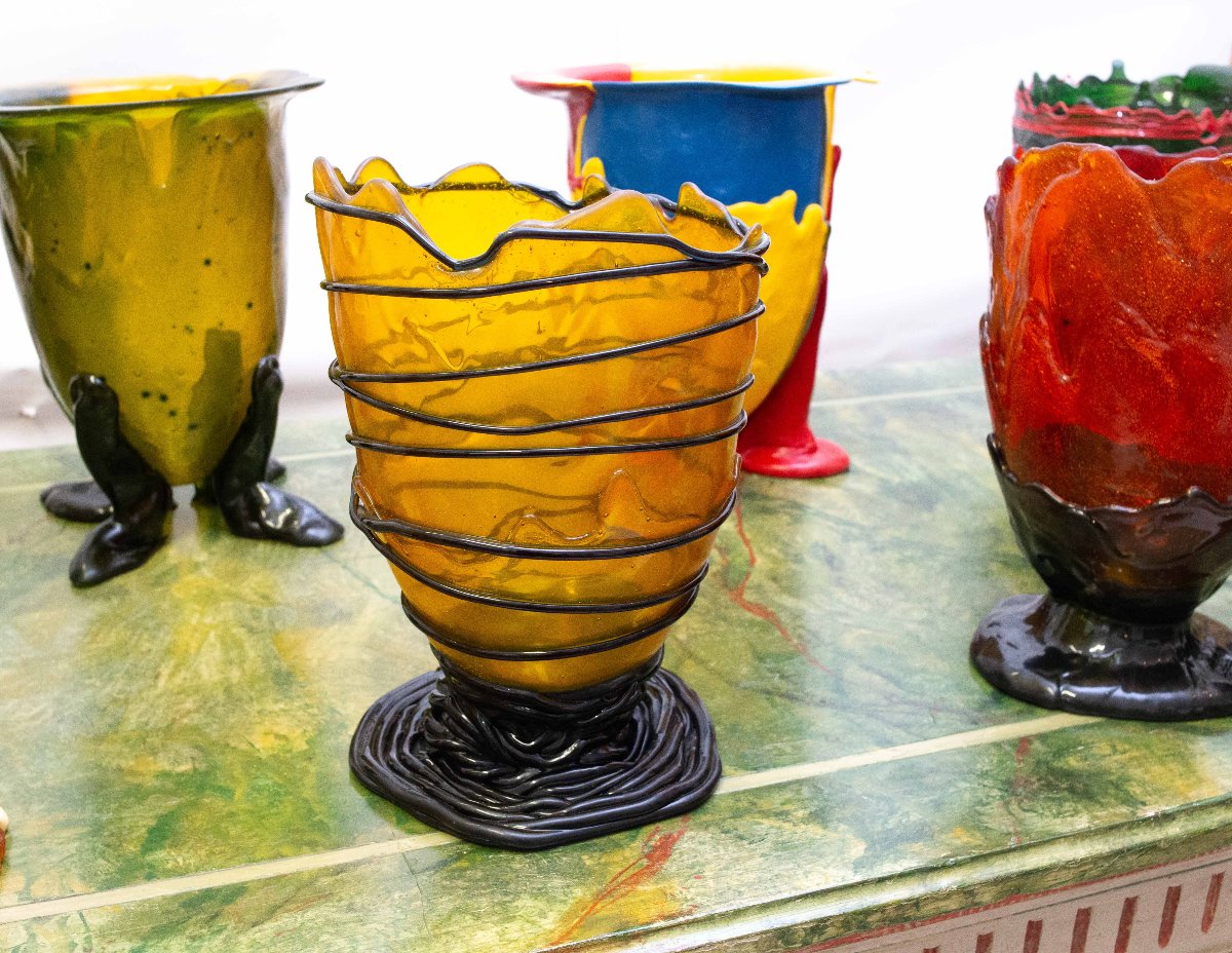 Gaetano Pesce per Fish Design, Set di 8 vasi, 1995, firmati-photo-5