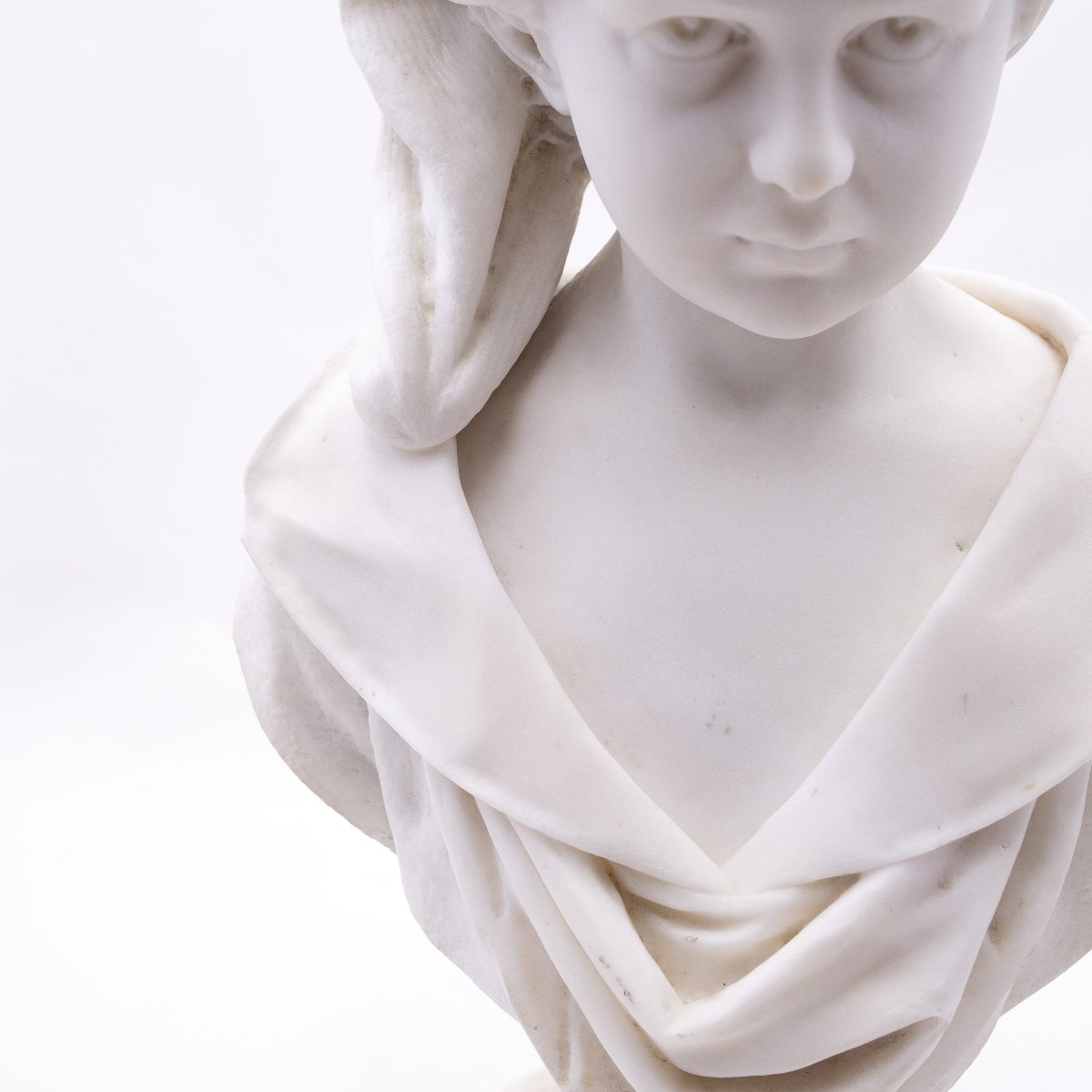 Scultura in marmo "Il Giovane Contemplativo", Fine '800/Inizio '900-photo-2
