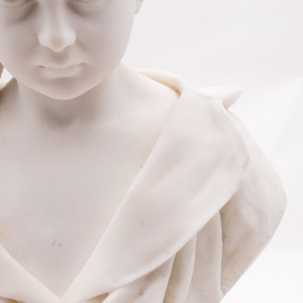 Scultura in marmo "Il Giovane Contemplativo", Fine '800/Inizio '900-photo-4