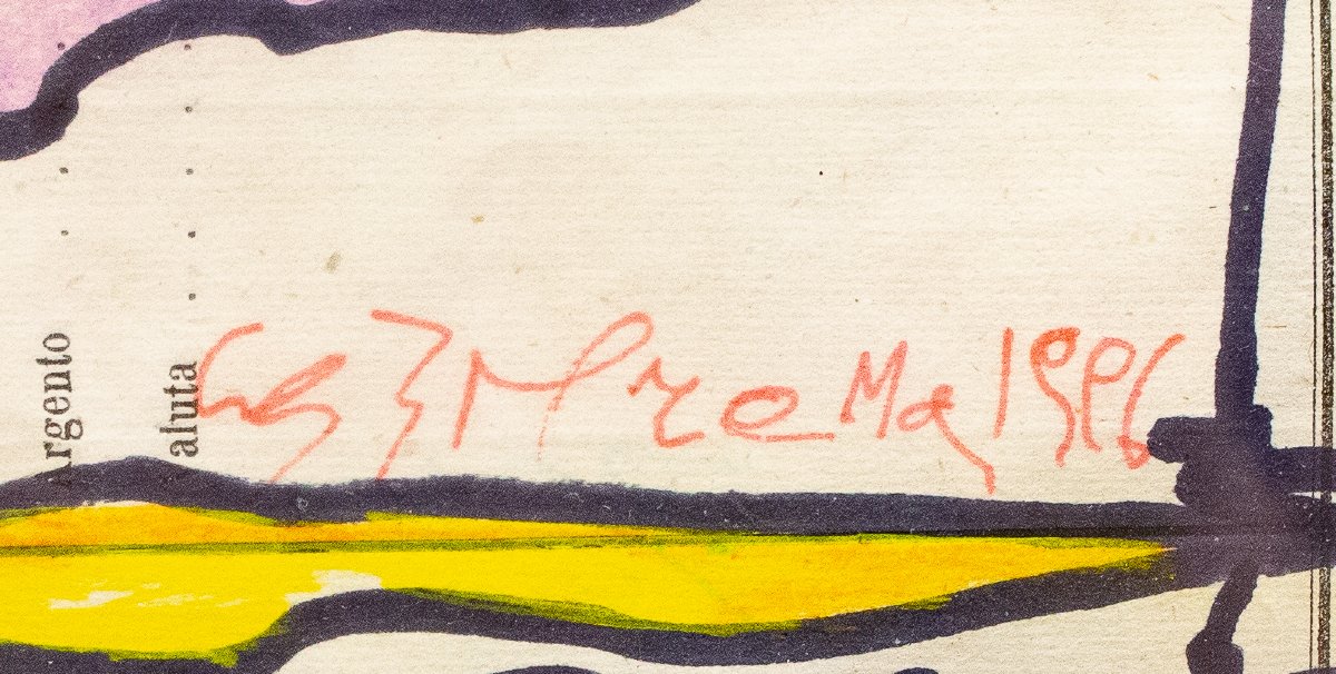 Carol Rama, "Senza titolo", tecnica mista su carta, 1996-photo-4