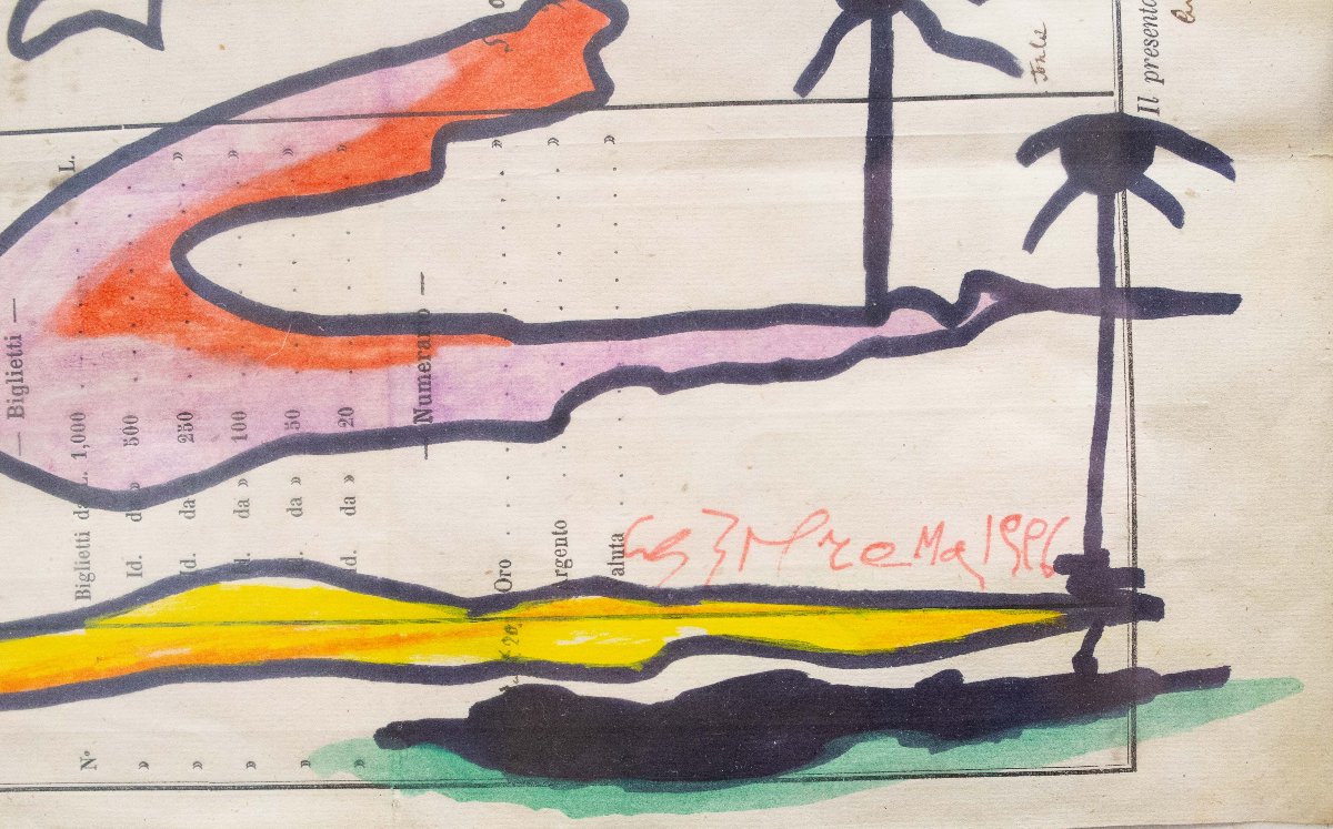 Carol Rama, "Senza titolo", tecnica mista su carta, 1996-photo-4