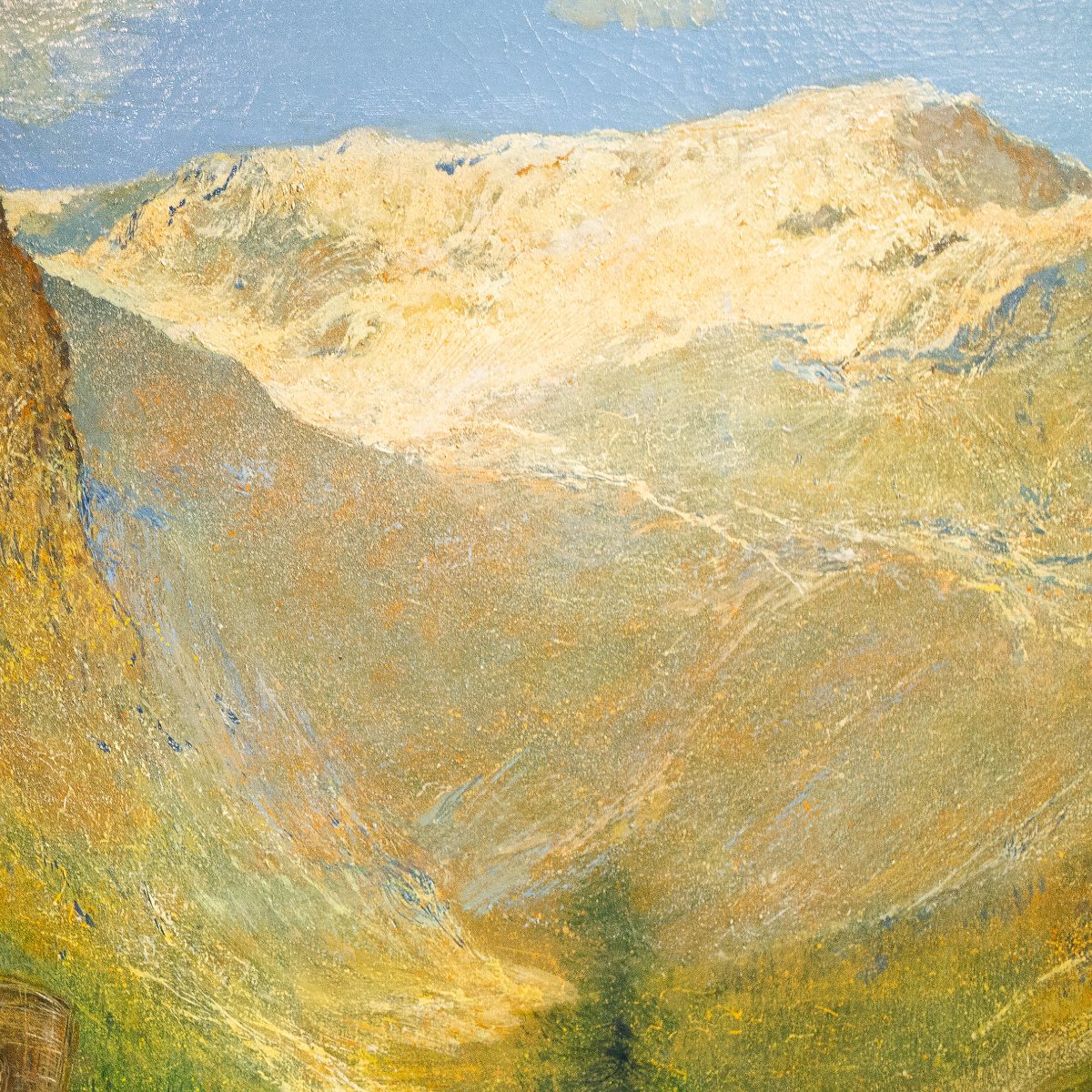 Gino Federici, “Scena pastorale alpina”, olio su tela, firmato, XX Secolo-photo-3