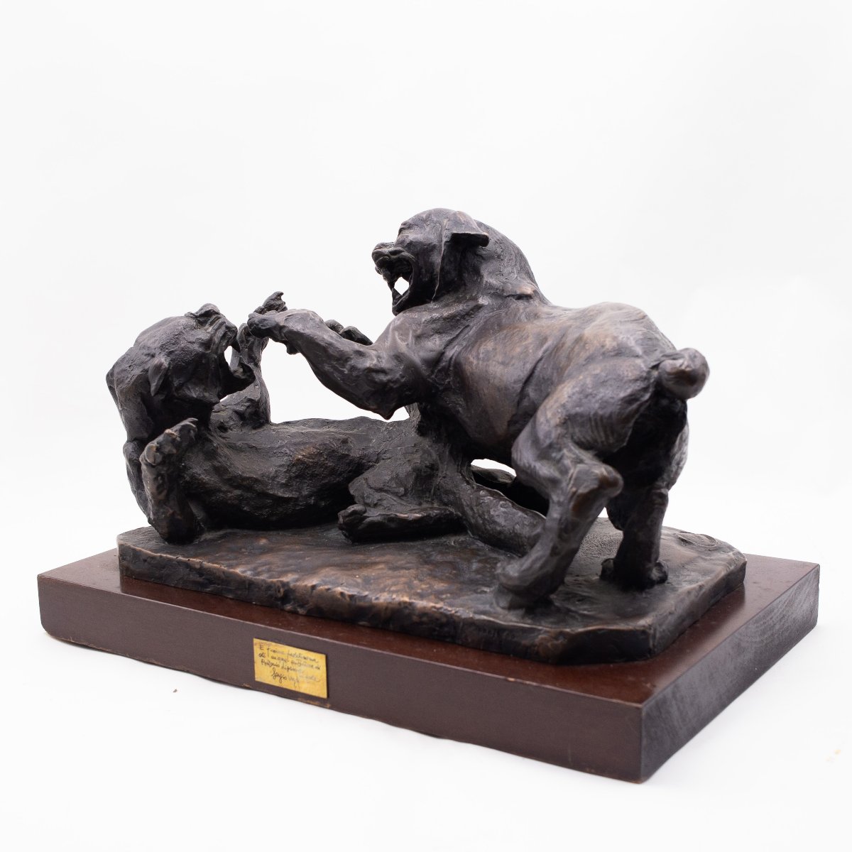 "Animali in lotta" scultura in bronzo di Antonio Ligabue, Anni '40-photo-6