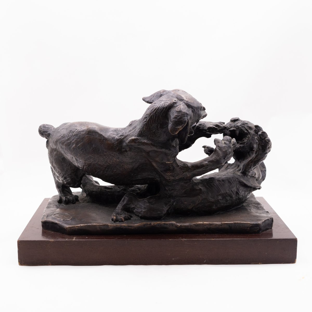 "Animali in lotta" scultura in bronzo di Antonio Ligabue, Anni '40-photo-8