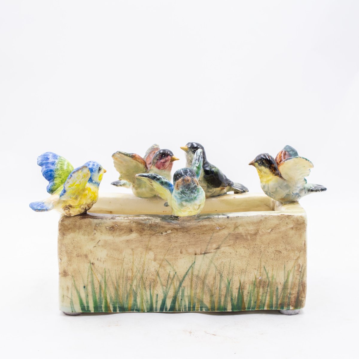 Delphin Massier, fioriera jardinière in ceramica , firmato, Primi '900-photo-4
