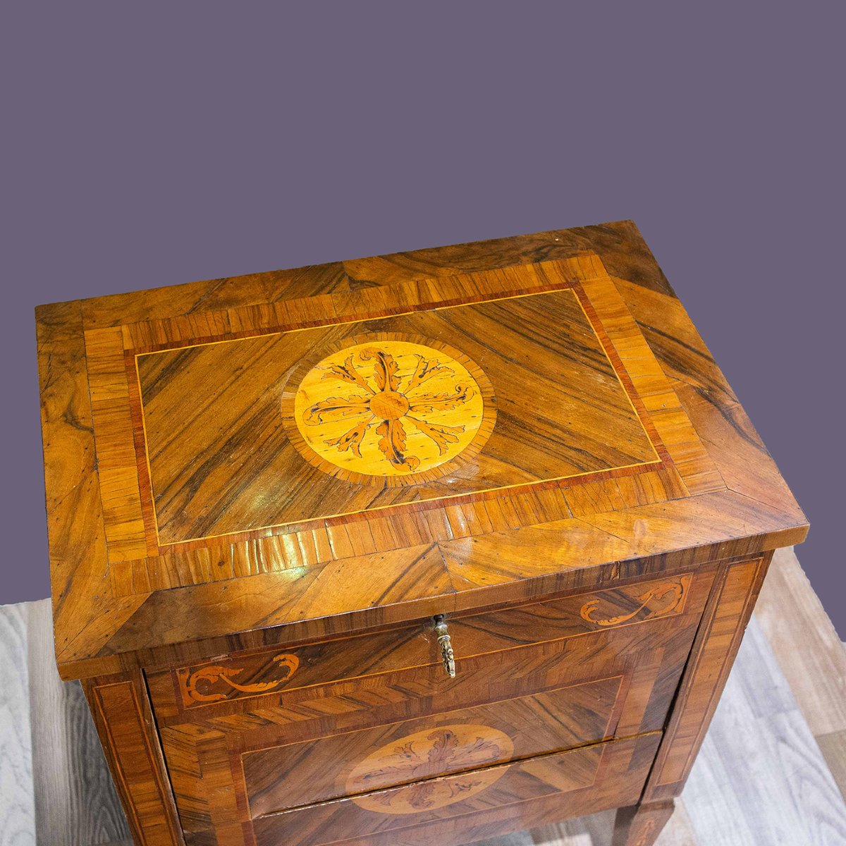 Comodino/Comoda in noce, stile Luigi XVI –XIX secolo-photo-2