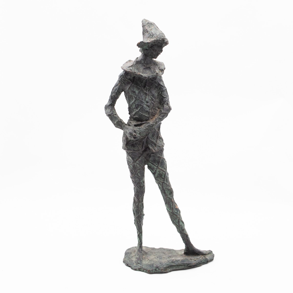 Augusto Murer Scultura in bronzo, "Arlecchino" Bronzo patinato, firmata alla base, XX Secolo