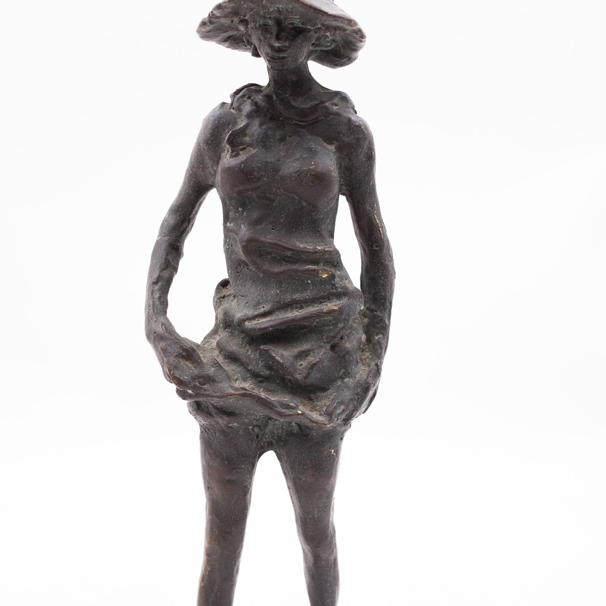 Augusto Murer, "Mondina", Bronzo patinato, firmata alla base, 1975-photo-2