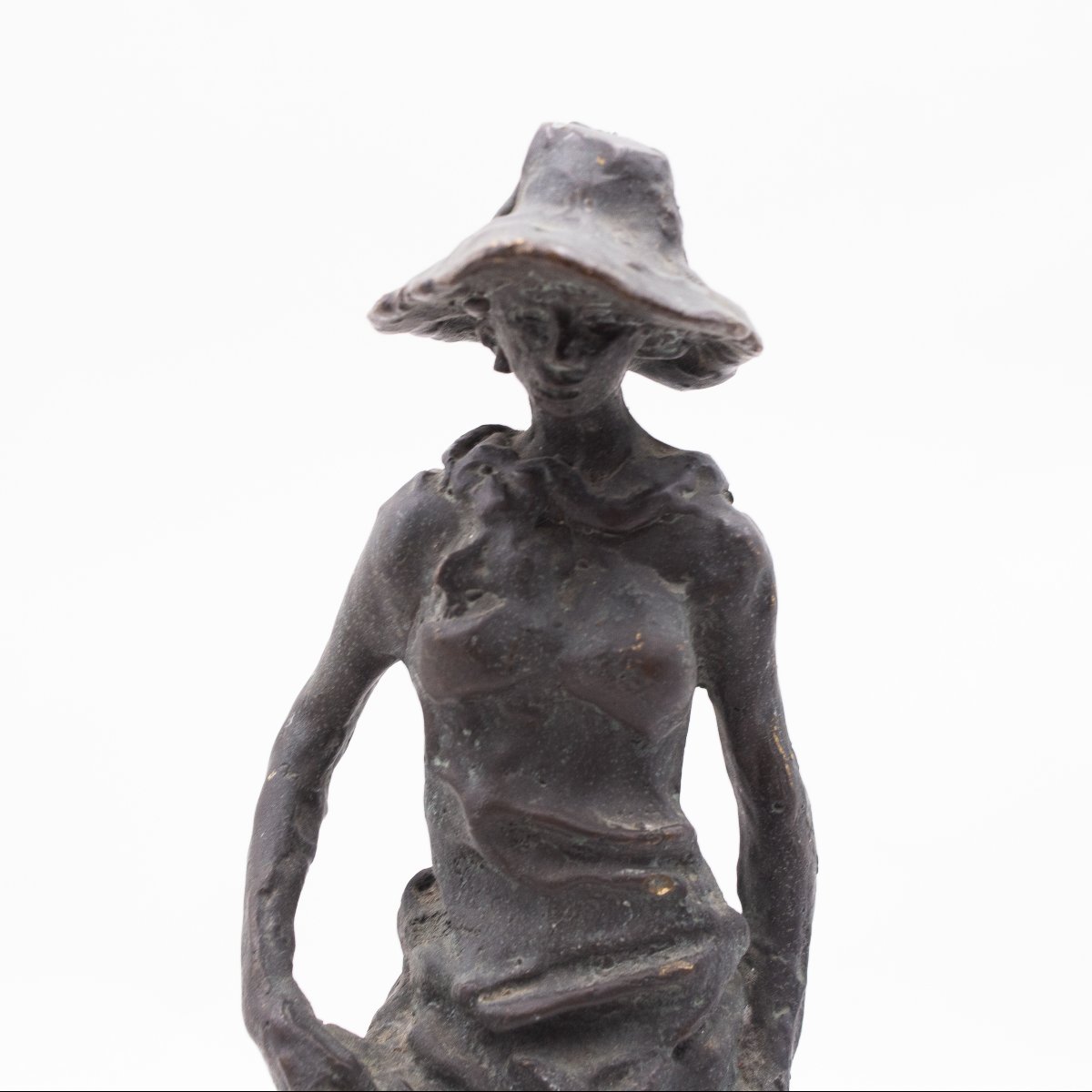 Augusto Murer, "Mondina", Bronzo patinato, firmata alla base, 1975-photo-3