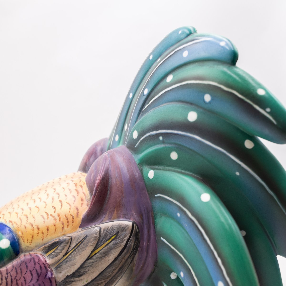 Lenci, "Gallo combattente", Ceramica Policroma, disegno Vacchetti Sandro,  Torino, Anni '30-photo-4