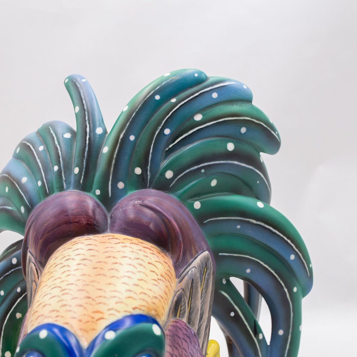 Lenci, "Gallo combattente", Ceramica Policroma, disegno Vacchetti Sandro,  Torino, Anni '30-photo-5