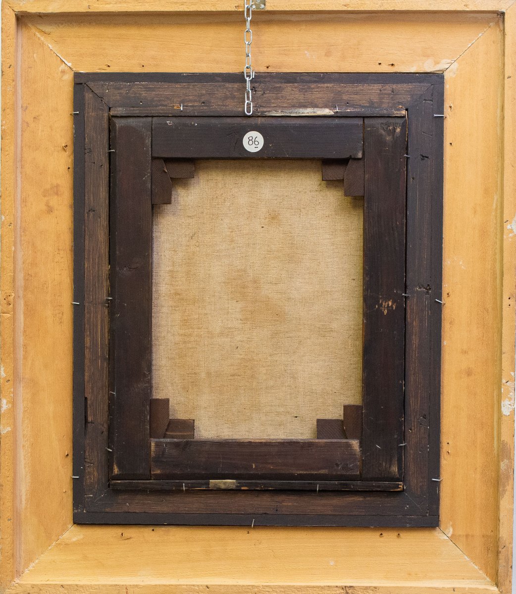 Dipinto di ritratto, "Giovane ragazza", olio su tela, Fine '800 Primi '900-photo-4
