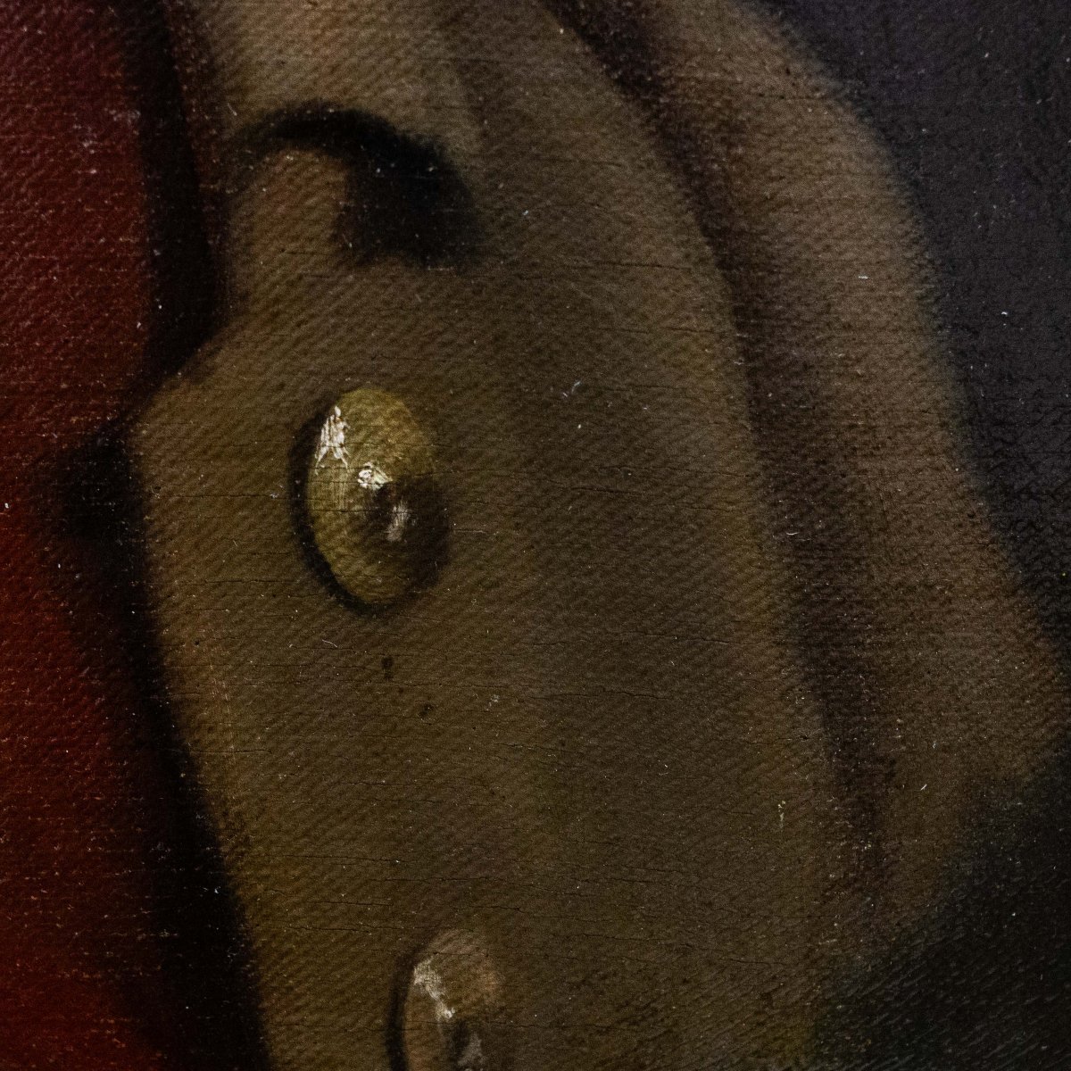 Dipinto di ritratto, "Giovane ragazza", olio su tela, Fine '800 Primi '900-photo-6