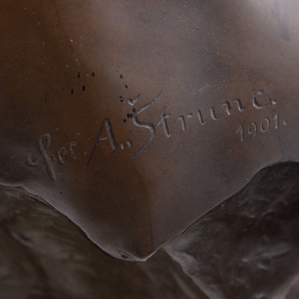 "Fanciulla floreale" – Busto in Bronzo Art Nouveau, An Strunc, 1901-photo-2