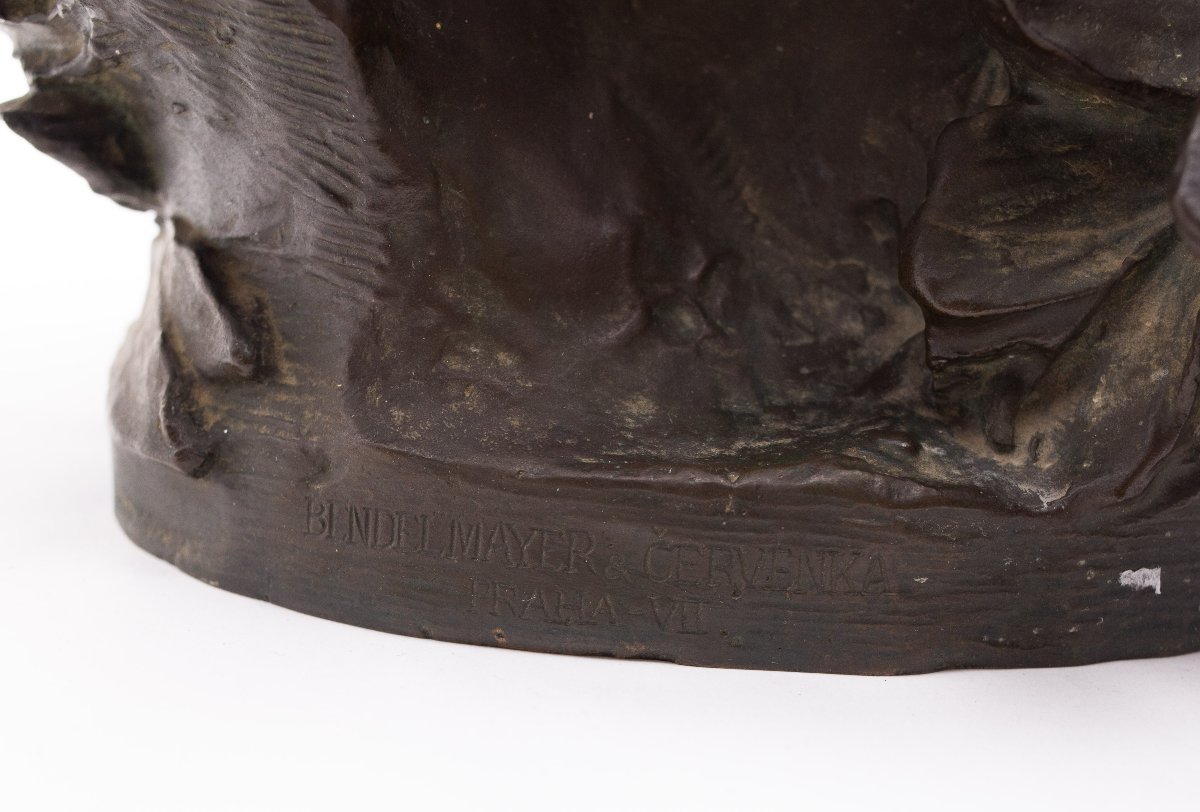 "Fanciulla floreale" – Busto in Bronzo Art Nouveau, An Strunc, 1901-photo-3
