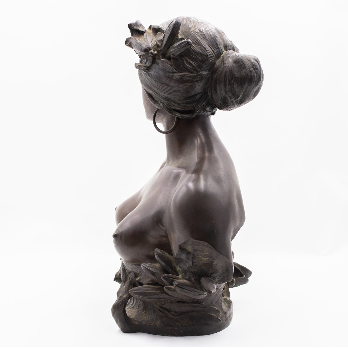 "Fanciulla floreale" – Busto in Bronzo Art Nouveau, An Strunc, 1901-photo-4