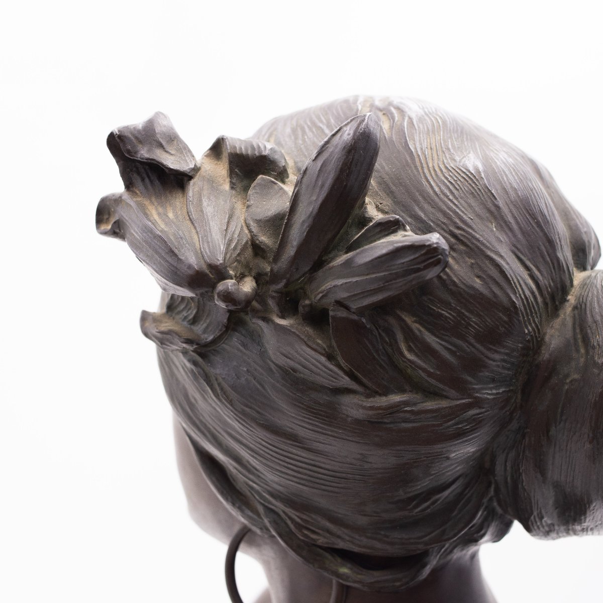 "Fanciulla floreale" – Busto in Bronzo Art Nouveau, An Strunc, 1901-photo-5