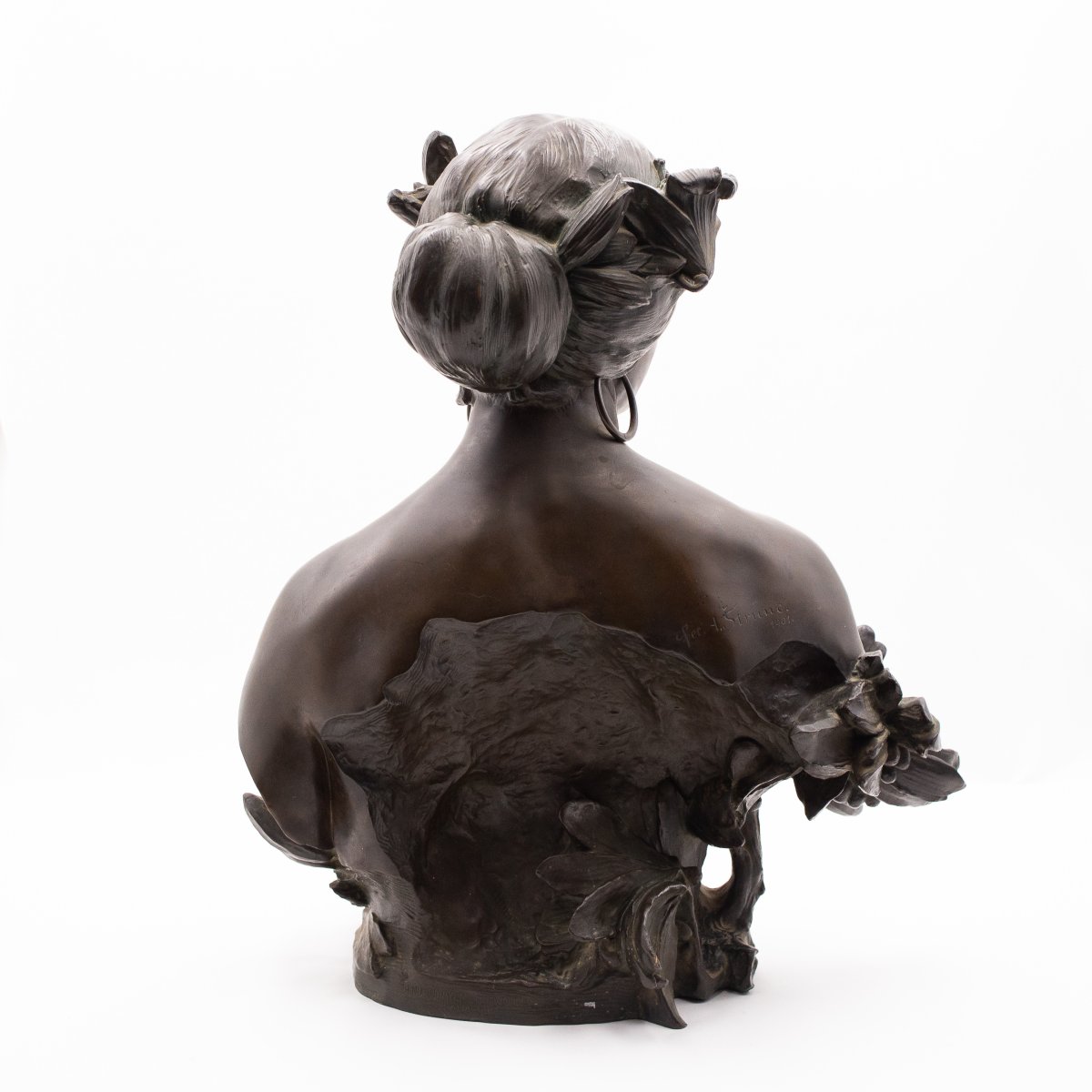 "Fanciulla floreale" – Busto in Bronzo Art Nouveau, An Strunc, 1901-photo-6