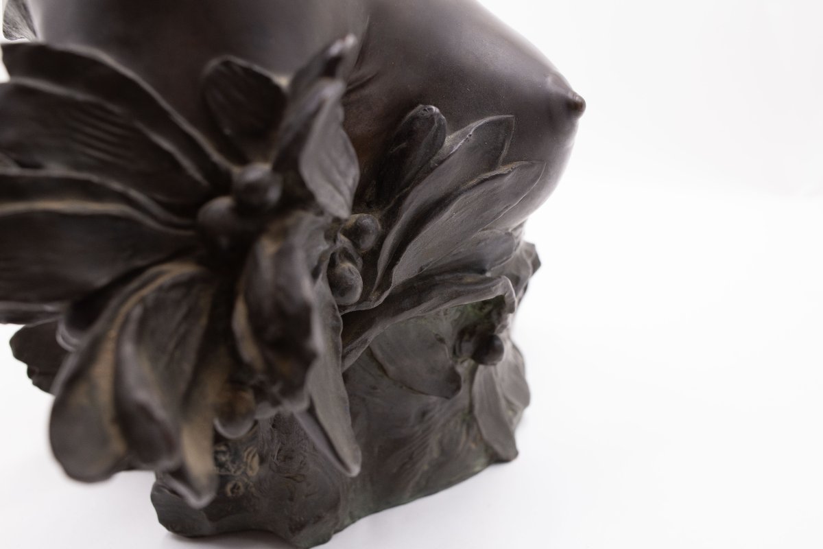 "Fanciulla floreale" – Busto in Bronzo Art Nouveau, An Strunc, 1901-photo-8