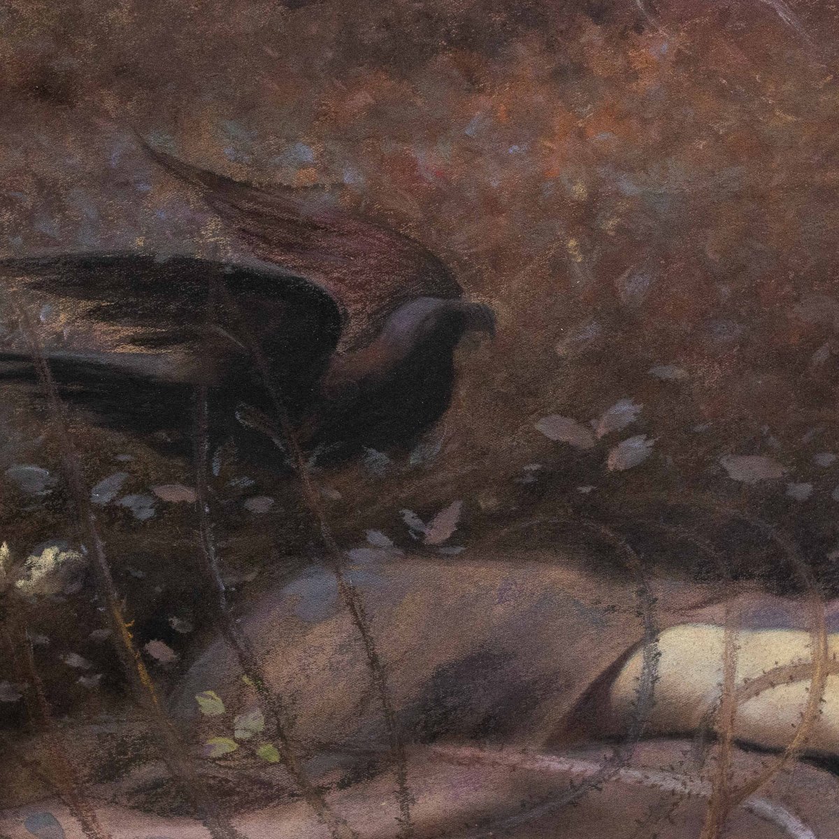 Da E. R. Hughes, "Oh, What's That in the Hollow ?" Primi '900, pastello su carta, firmato-photo-2