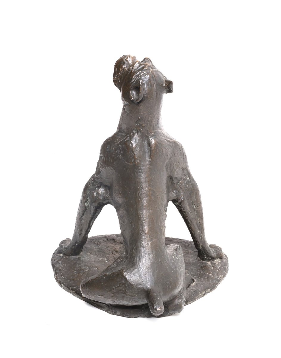 Giovan Battista Mitri, "Cane in ascolto", bronzo, firmato, 1968-photo-4