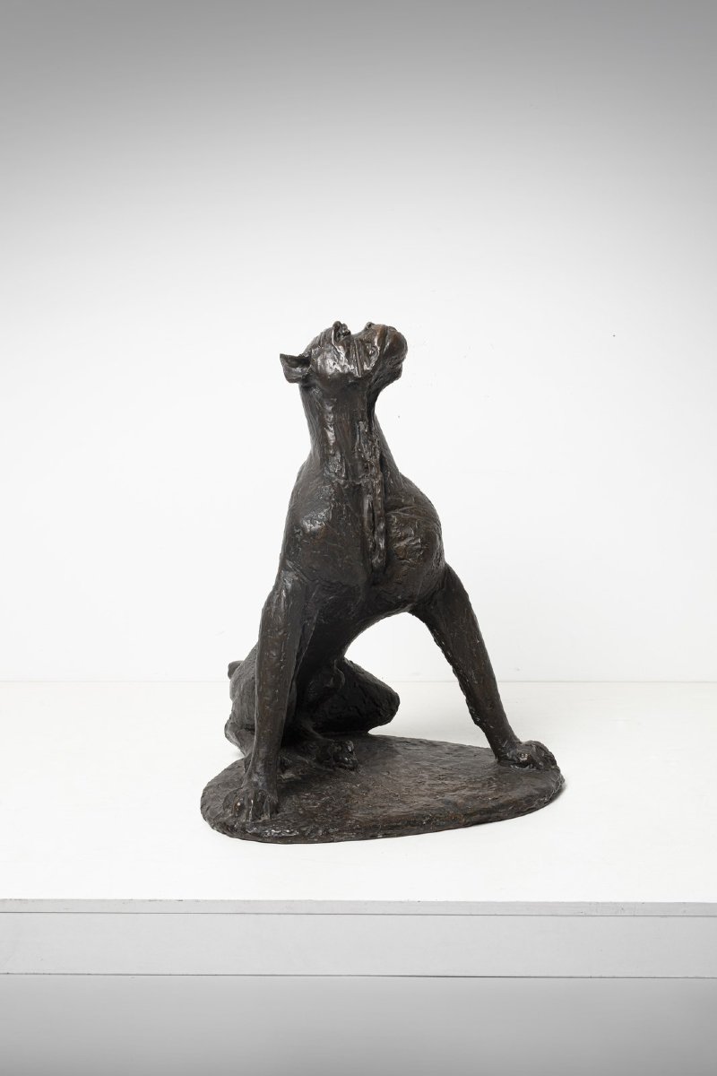 Giovan Battista Mitri, "Cane in ascolto", bronzo, firmato, 1968-photo-6