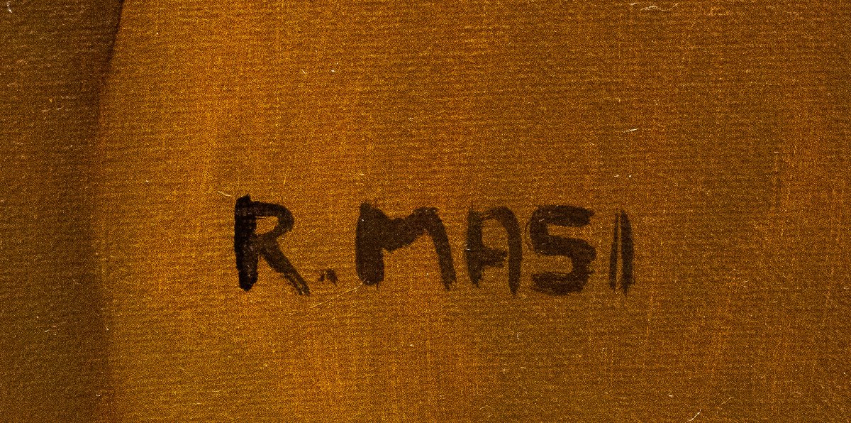 Roberto Masi, "La domenica delle Palme", olio su tela, Epoca '900-photo-3
