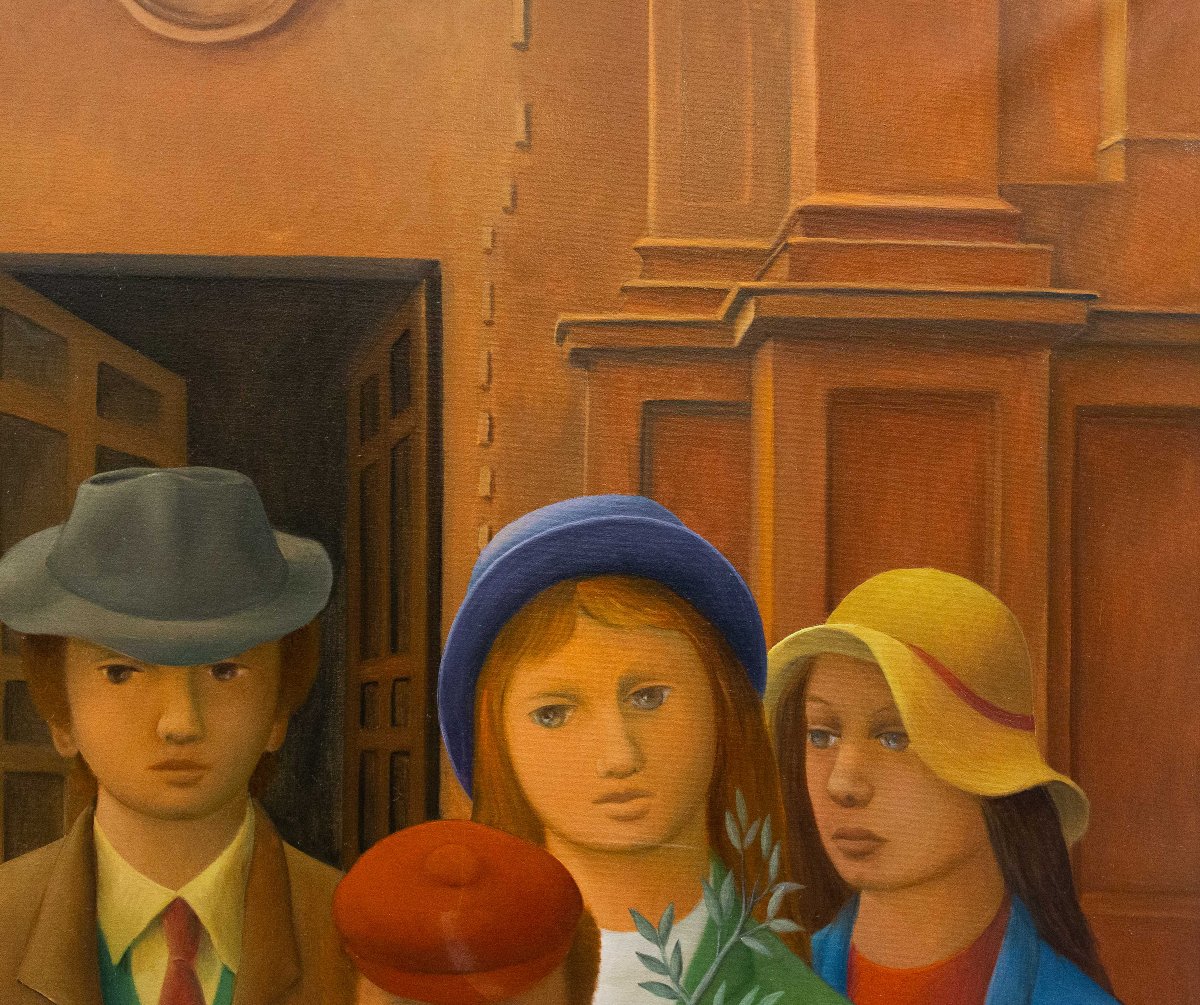 Roberto Masi, "La domenica delle Palme", olio su tela, Epoca '900-photo-3