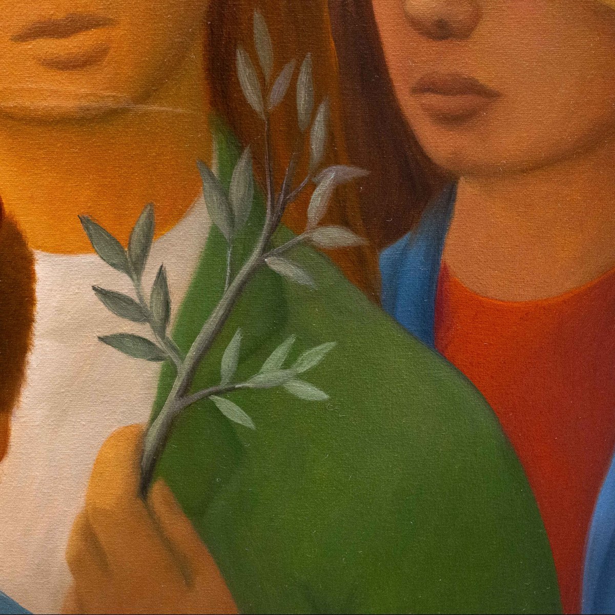 Roberto Masi, "La domenica delle Palme", olio su tela, Epoca '900-photo-6