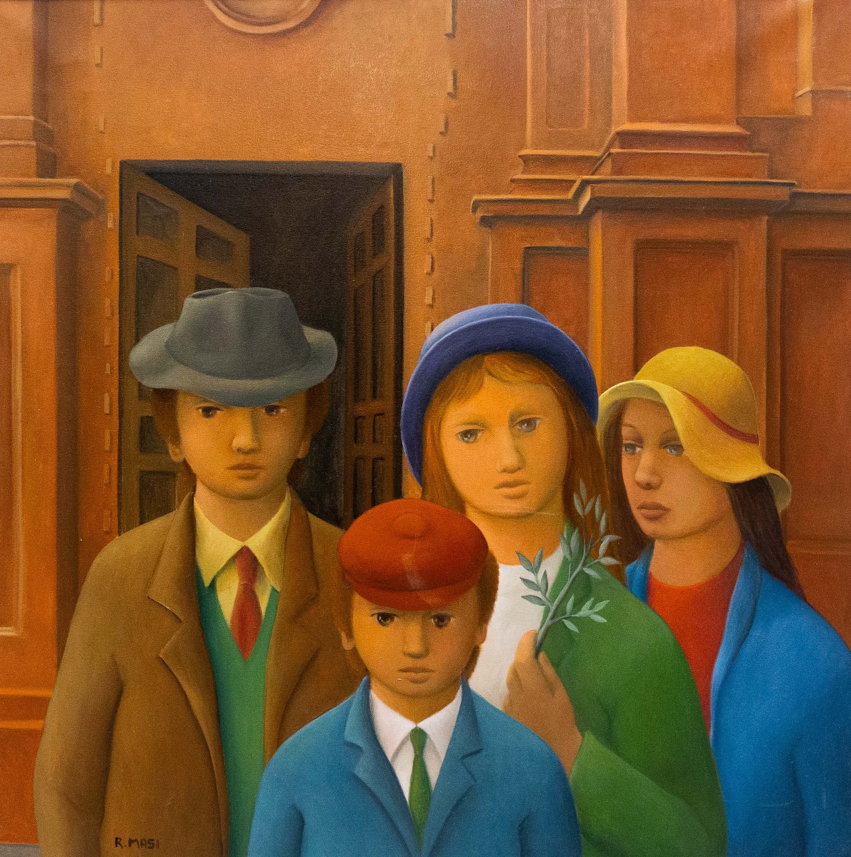 Roberto Masi, "La domenica delle Palme", olio su tela, Epoca '900
