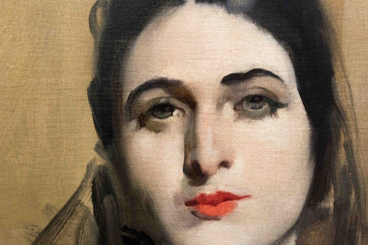 Antonio Ambrogio Alciati, "Ritratto di Nobildonna", olio su tela, firmato, 1923-photo-7