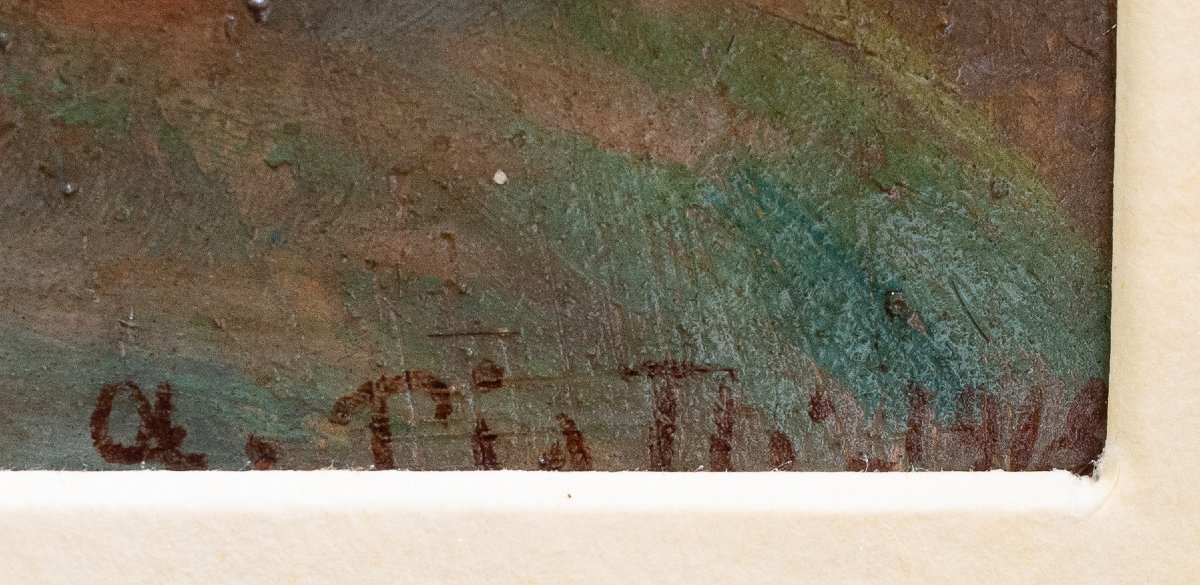Antonio Piatti, "Stabat Mater", olio su cartone, firmato, 1918-photo-2