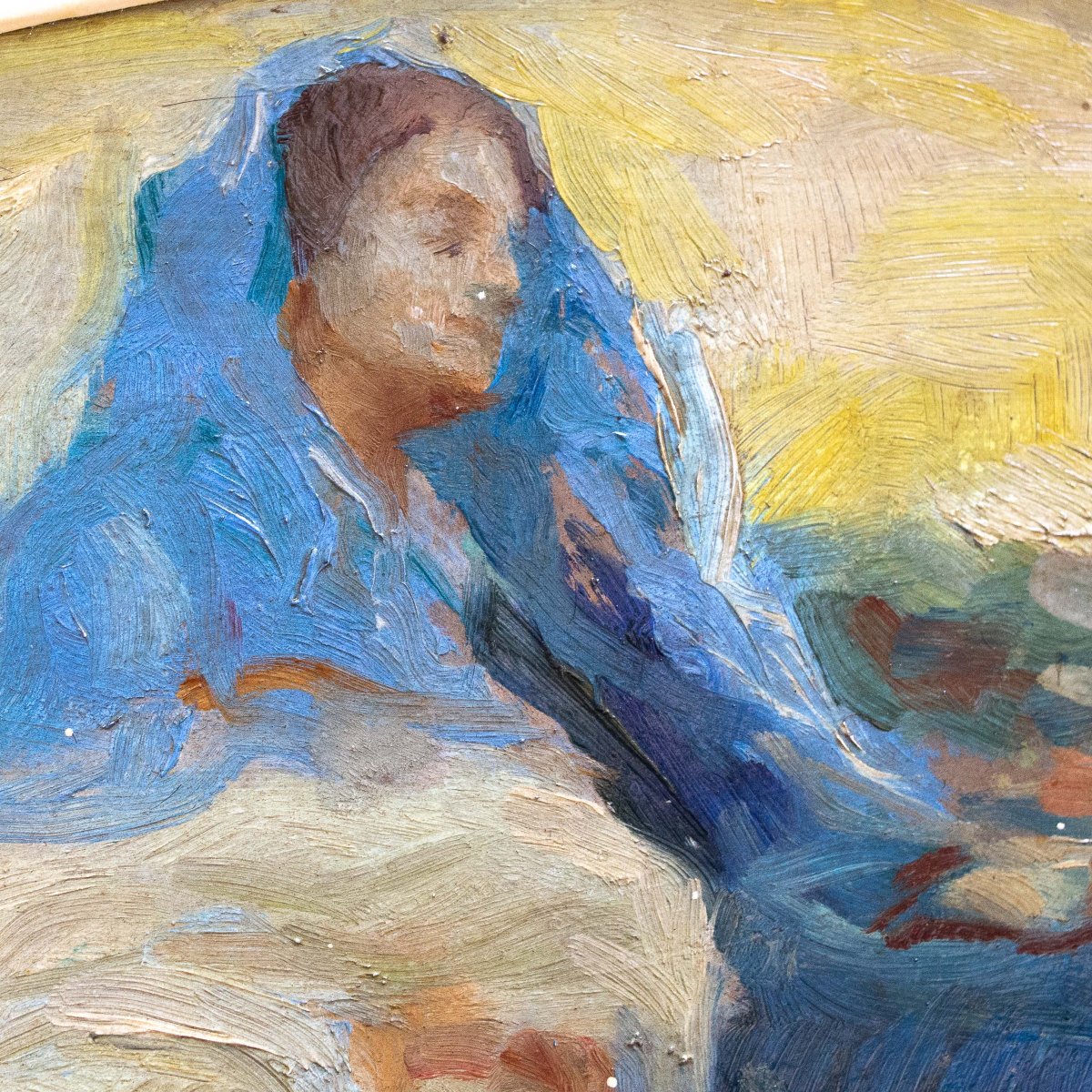 Antonio Piatti, "Stabat Mater", olio su cartone, firmato, 1918-photo-2