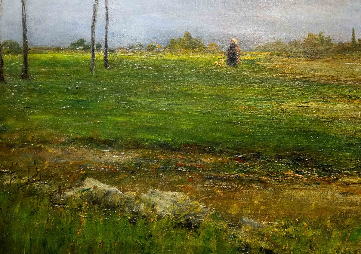 Emilia Ferrettini Rossotti, "Tra luci e nuvole", olio su tela, firmato, 1897-photo-4