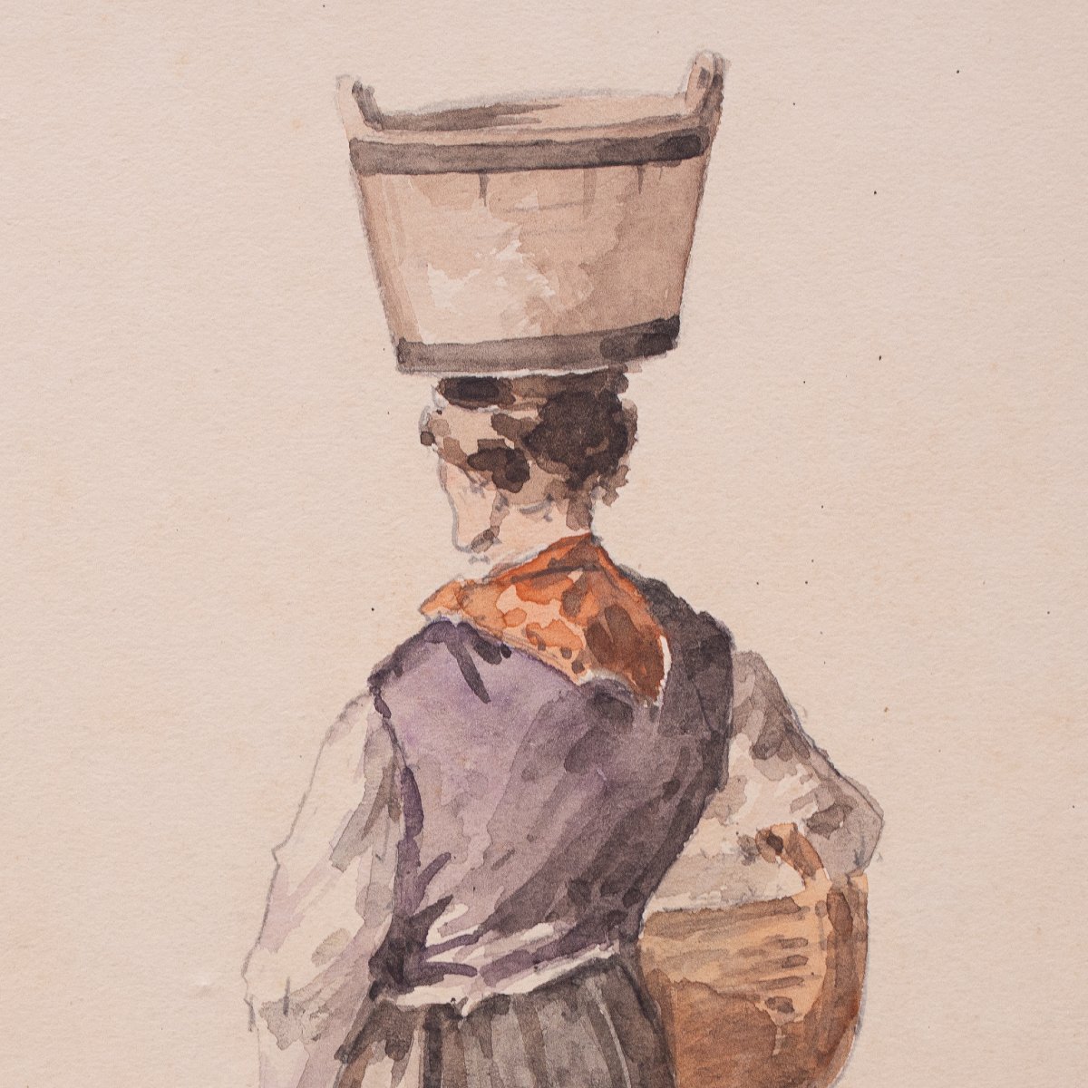 Lorenzo Delleani, "Figure Popolari", acqurello su carta, 1.8.1899-photo-4