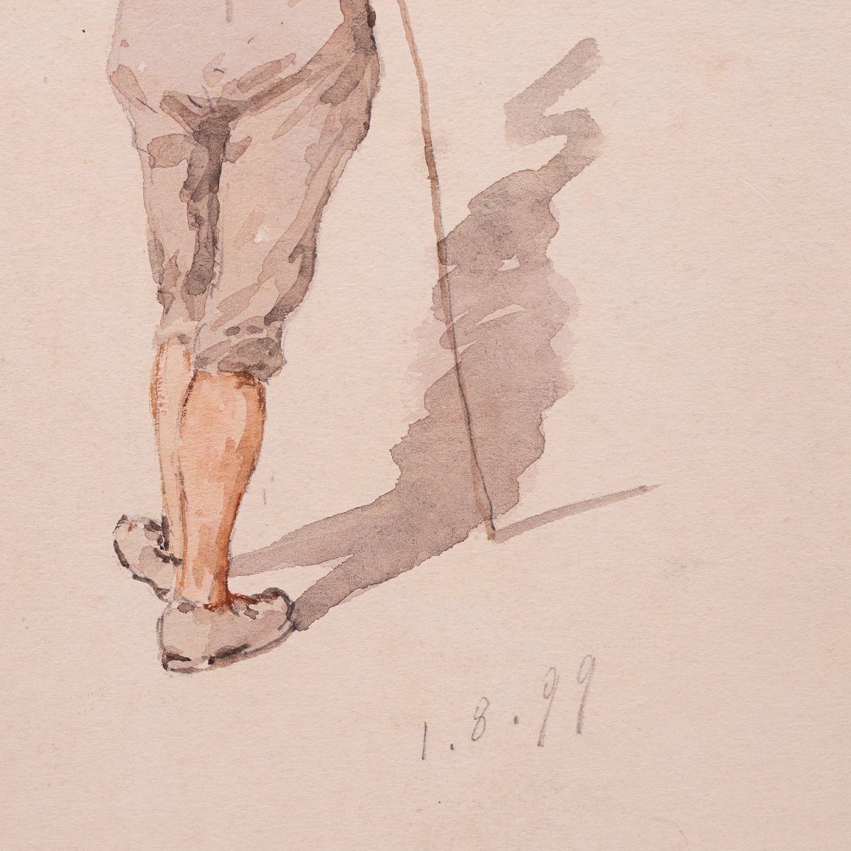 Lorenzo Delleani, "Figure Popolari", acqurello su carta, 1.8.1899-photo-6