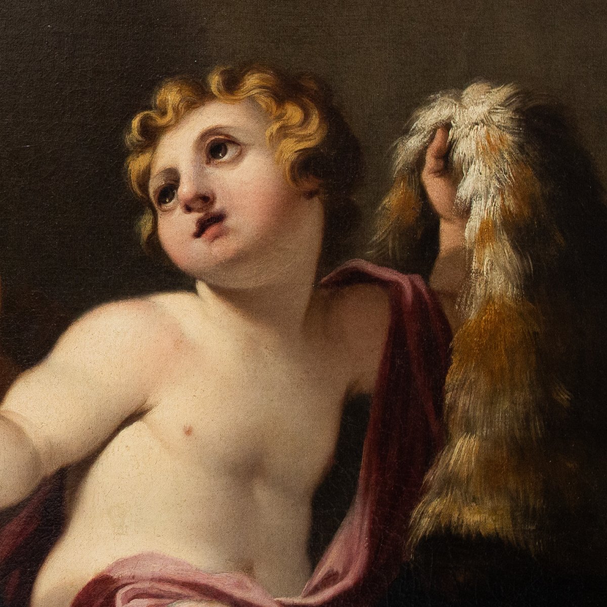 Scena religiosa, "Putti", olio su tela, Epoca '700-photo-3