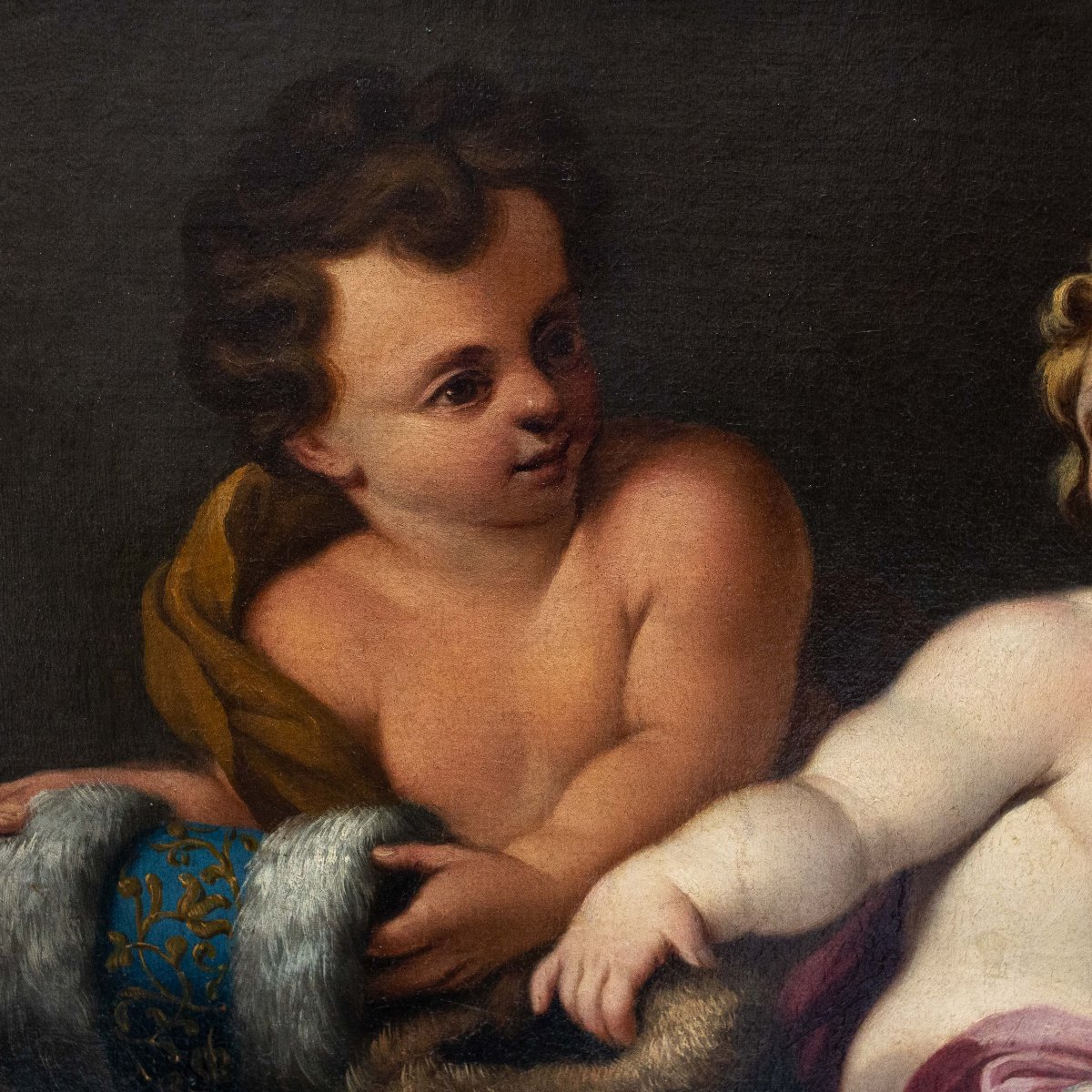 Scena religiosa, "Putti", olio su tela, Epoca '700-photo-4
