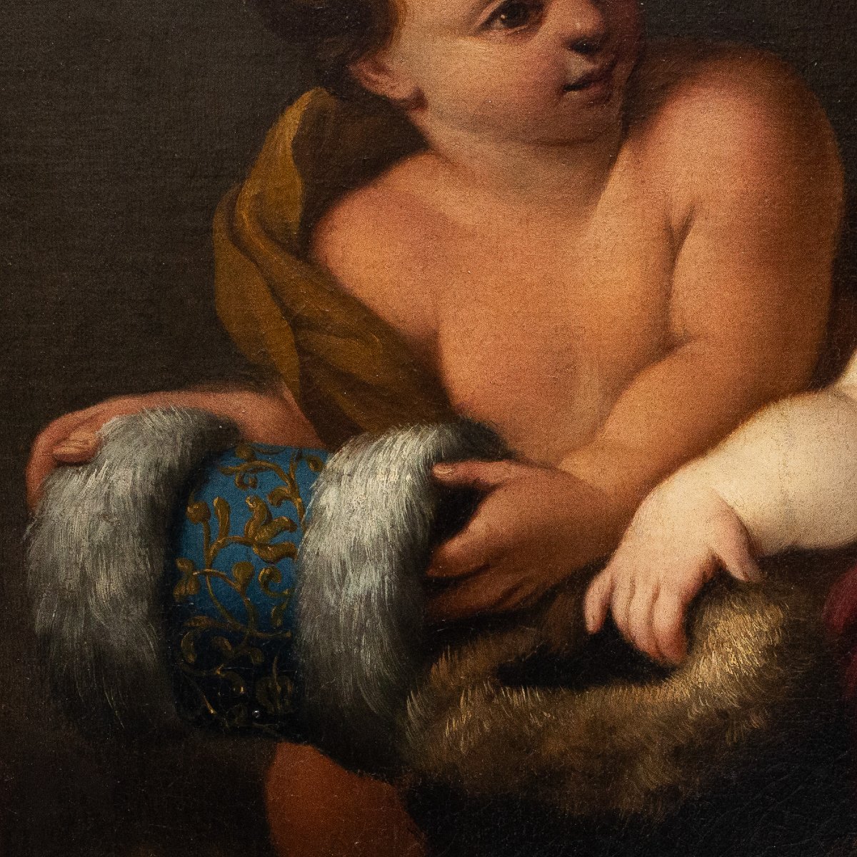 Scena religiosa, "Putti", olio su tela, Epoca '700-photo-2