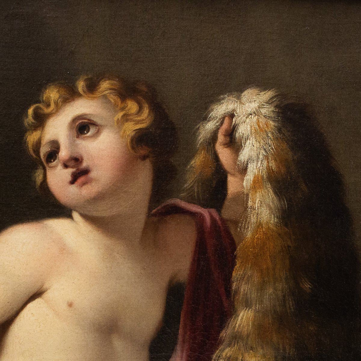 Scena religiosa, "Putti", olio su tela, Epoca '700-photo-4