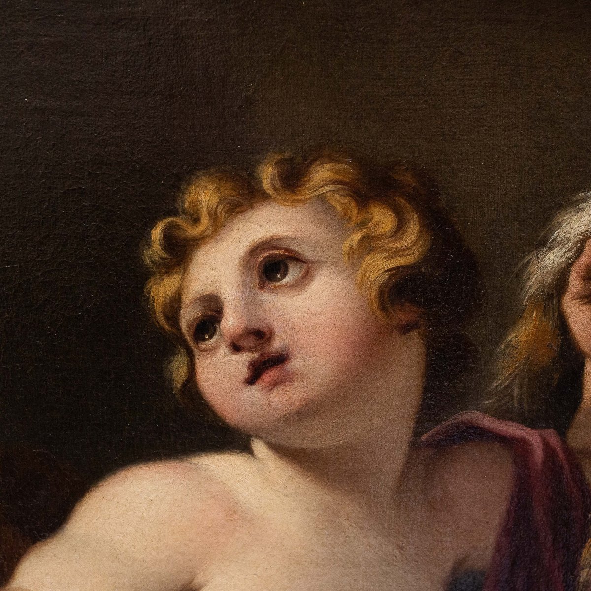 Scena religiosa, "Putti", olio su tela, Epoca '700-photo-5