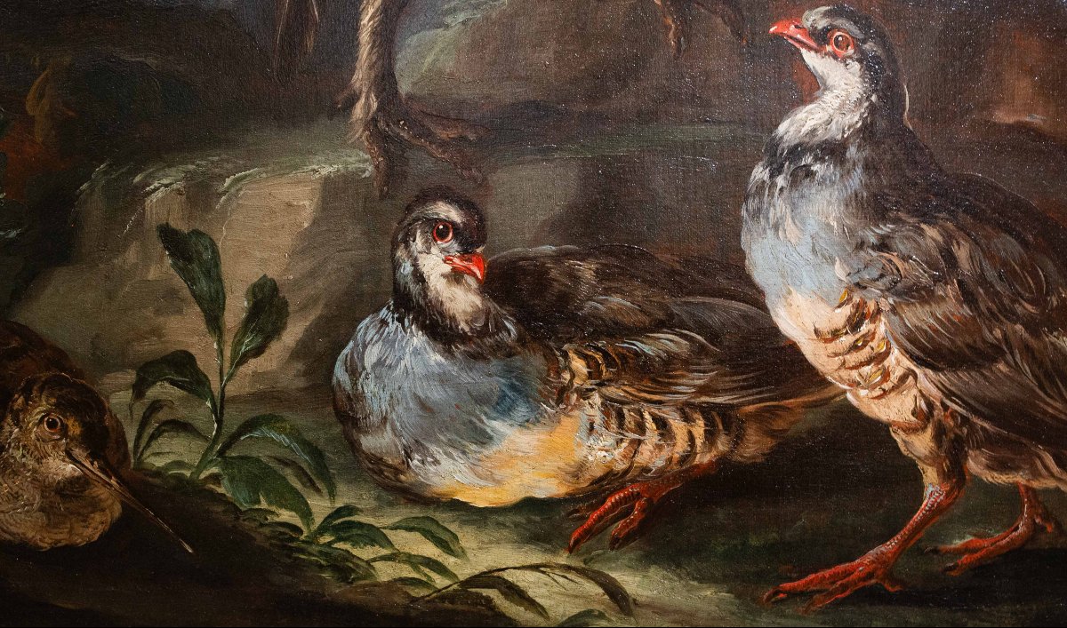 Att. Crivelli Angelo Maria, olio su tela, "Paesaggio con uccelli", Fine '600-photo-4
