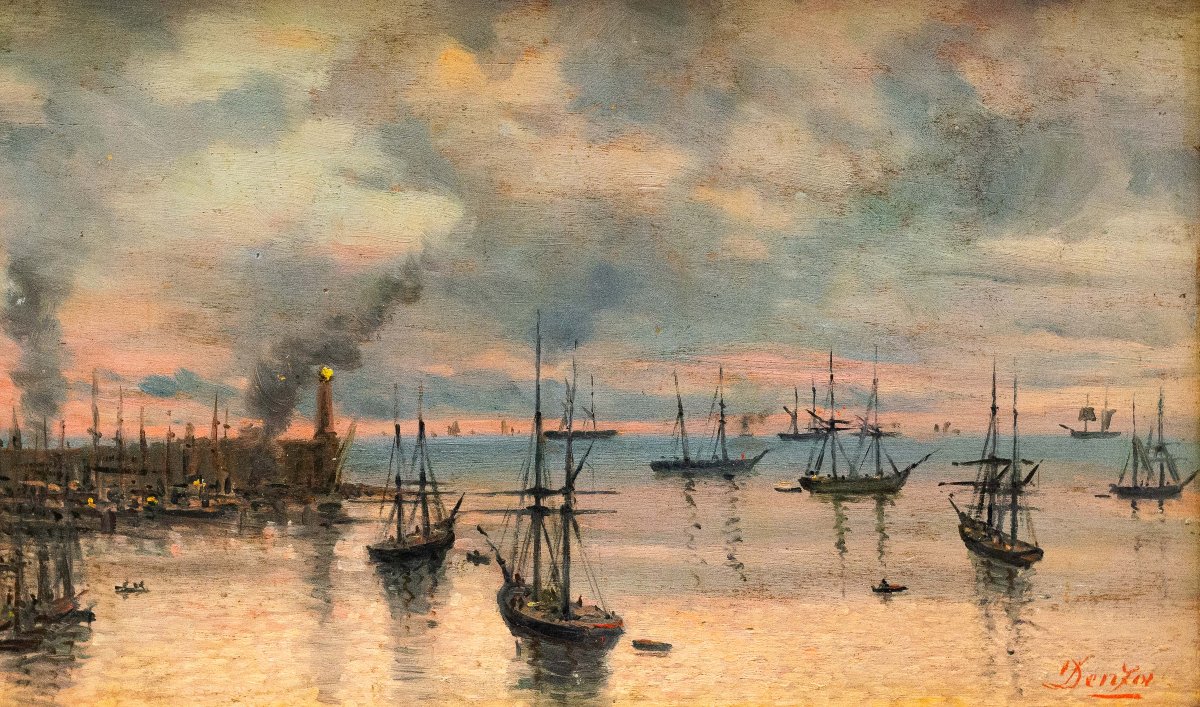Ciro Denza, Serie di quattro vedute costiere e paesaggi, olio su tavola, fine XIX – inizio XX -photo-2