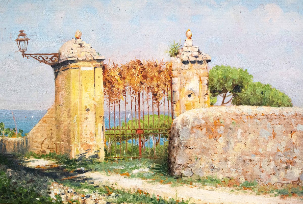 Ciro Denza, Serie di quattro vedute costiere e paesaggi, olio su tavola, fine XIX – inizio XX -photo-2