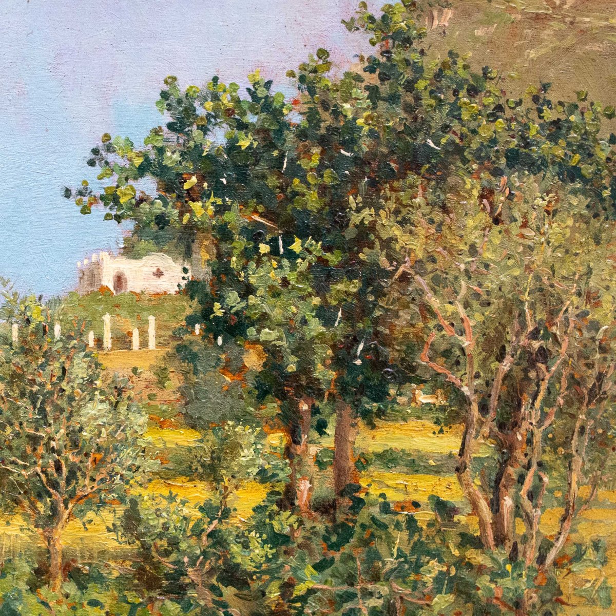 Ciro Denza, Serie di quattro vedute costiere e paesaggi, olio su tavola, fine XIX – inizio XX -photo-4